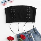 Shein Lace Up Crop Tube Top