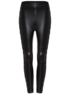 Shein Black Skinny Lace Embellished Pu Pant