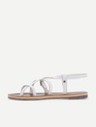 Shein White Faux Leather Strappy Sandals