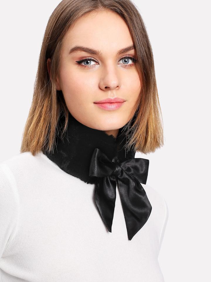Shein Self Tie Faux Fur Collar