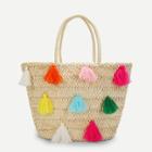 Shein Multicolor Tassel Detail Straw Bag