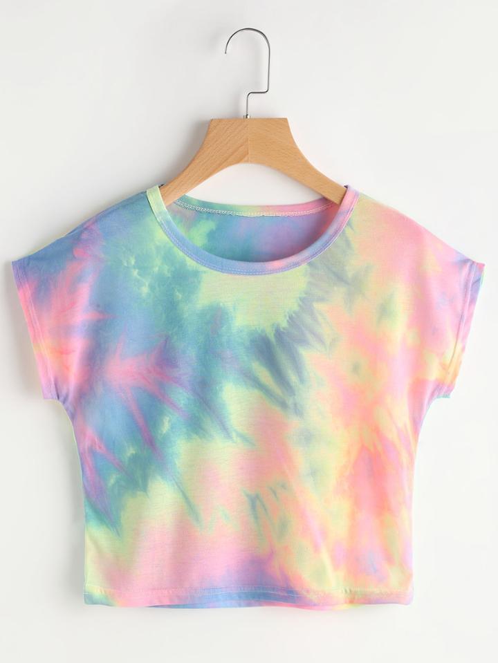 Shein Dolman Sleeve Watercolor Tee