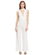 Shein Beige Choker Neck Sleeveless Jumpsuit
