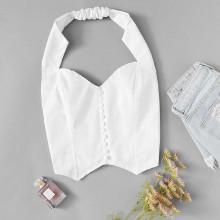 Shein V Cut Front Solid Top