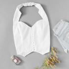 Shein V Cut Front Solid Top