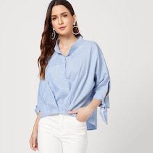 Shein Pleated Front Plaid Top