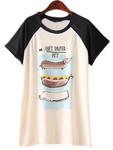 Shein Multicolor Print Short Sleeve Casual T-shirt
