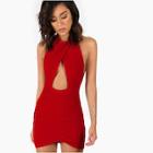 Shein Backless Ruched Peekaboo Halter Dress