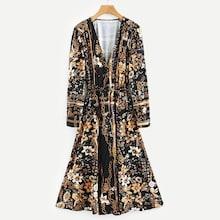 Shein Floral Print Button Through Dress