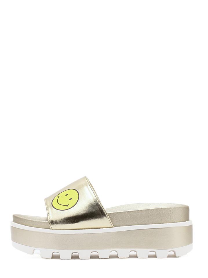 Shein Golden Peep Toe Smiling Face Thick-soled Wedges
