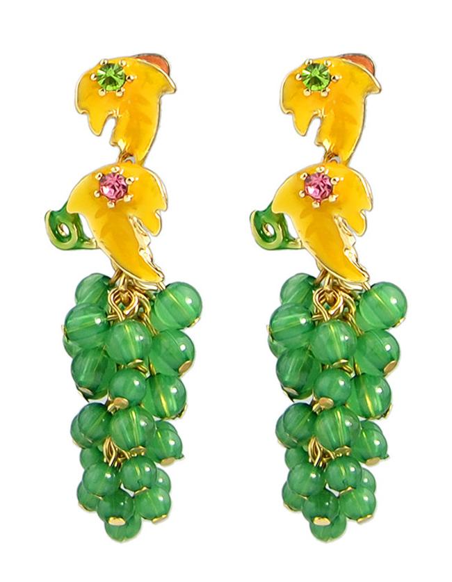 Shein Green Grape Hanging Earrings