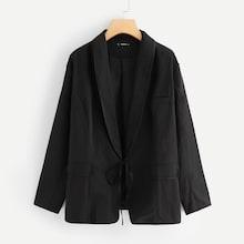 Shein Plus Shawl Collar Knot Blazer