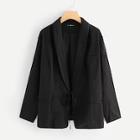 Shein Plus Shawl Collar Knot Blazer