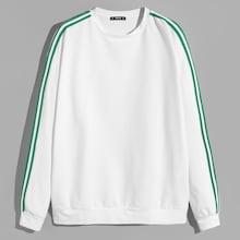 Shein Men Striped Side Sleeve Sweatshirt