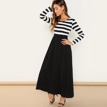 Shein Waist Belted Striped Dress