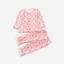 Shein Boys Sheep Print Top With Pants