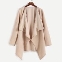 Shein Drape Front Hanky Hem Coat
