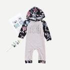 Shein Toddler Girls Floral Print Hooded Jumpsuit