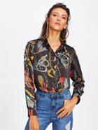 Shein Rope Allover Print Shirt