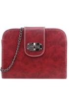 Shein Folded Turnlock Strap Chain Bag - Burgandy