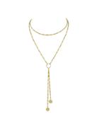 Shein Gold 2pcs/set Gold-color Silver Color Multi Layers Chain Circle Shape Necklace