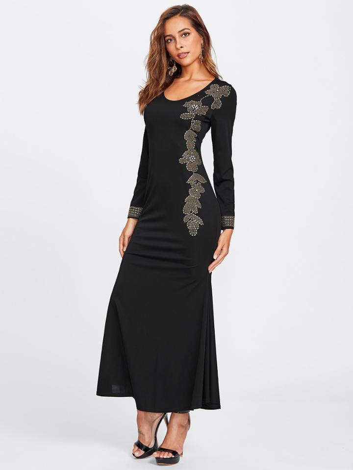 Shein Flower Rivet Fishtail Dress