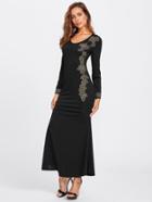 Shein Flower Rivet Fishtail Dress