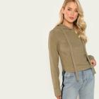 Shein Raglan Sleeve Curved Hem Hoodie