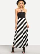 Shein Striped 2 In 1 Bandeau Maxi Dress