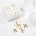Shein Aircraft Pendant Layered Necklace & Earrings Set