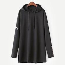 Shein Printed Back Longline Hoodie
