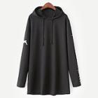 Shein Printed Back Longline Hoodie