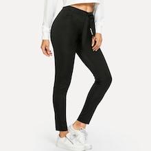 Shein Knot Waist Solid Skinny Pants