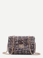 Shein Multicolor Woolen Box Bag With Chain Strap
