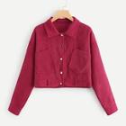 Shein Beaded Back Corduroy Jacket