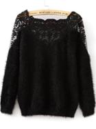 Shein Lace Paneled Mohair Sweater