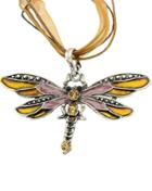 Shein Yellow Diamond Dragonfly Necklace