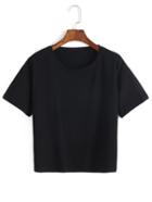 Shein Crew Neck Black T-shirt