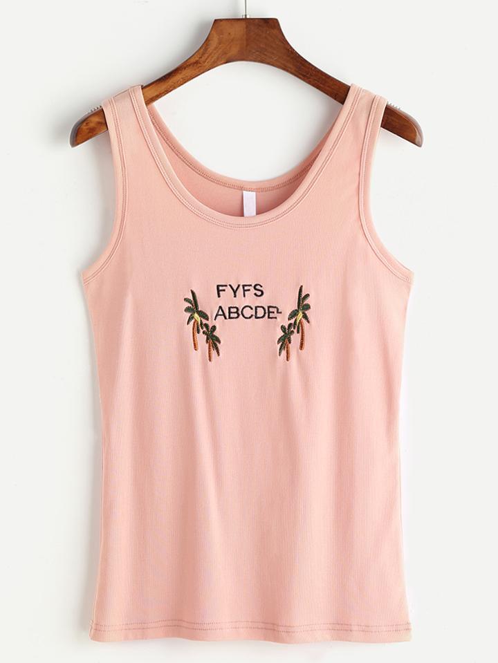 Shein Embroidered Tank Top
