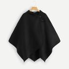 Shein Buttoned Wrap Hooded Cape Coat