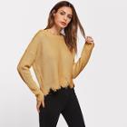 Shein V Back Raw Cut Trim Sweater