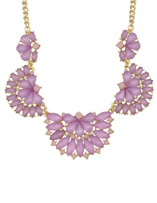 Shein Purple Gemstone Collar Necklace