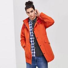 Shein Men Hoodie Flap Pocket Coat