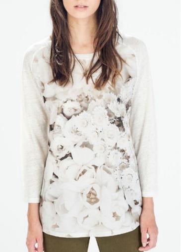 Rosewe Enchanting Print Design Round Neck Long Sleeve T Shirt