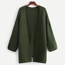 Shein Plus Drop Shoulder Open Front Cardigan