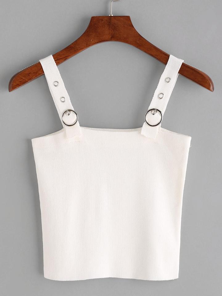 Shein Ring Detail Adjustable Knit Cami Top
