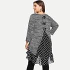 Shein Plus Polka Dot 2 In 1 Heathered Knit Tee