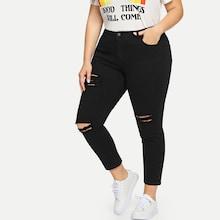 Shein Plus Ripped Detail Jeans