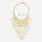 Shein Faux Pearl Delicate Necklace 1pc & Earrings 1pair
