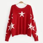 Shein Rib Trim Star Pattern Sweater